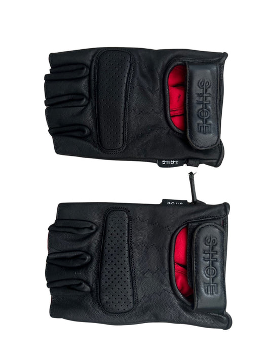 SHOE Leather Fingerless Moto Gloves