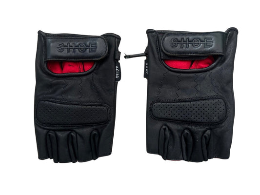 SHOE Leather Fingerless Moto Gloves