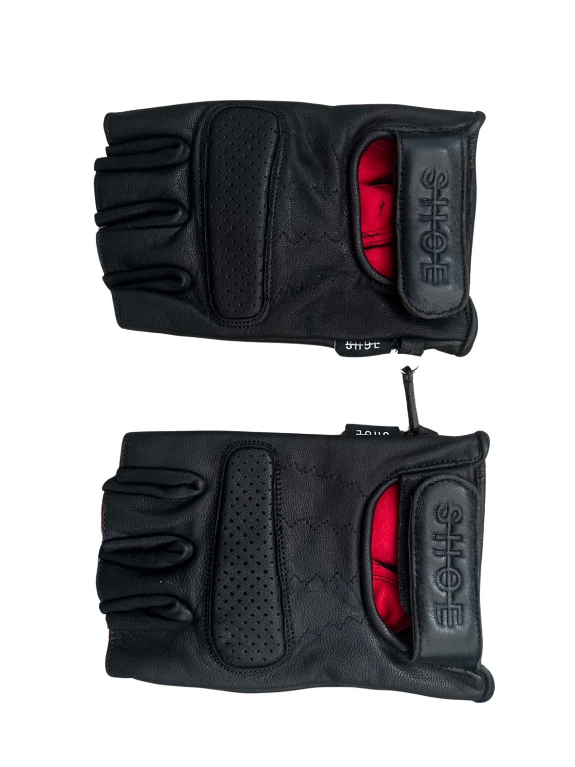 SHOE Leather Fingerless Moto Gloves
